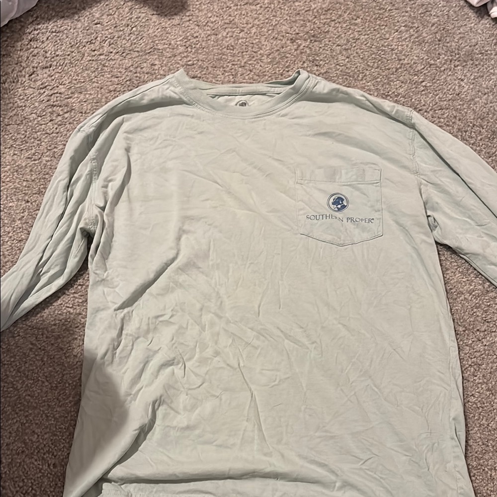 Southern Proper Green Long Sleeve Tee